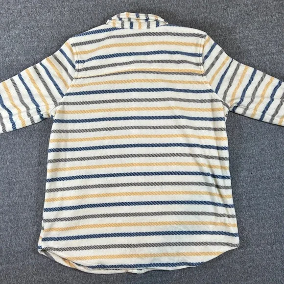 ONeill Womens Striped Fleece Shacket Cream Blue XL Button Front Jacket Surf - Picture 4 of 6